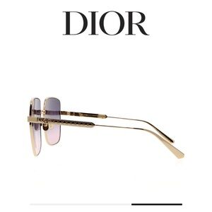 Dior CANNAGE Sunglasses with Gold Frame and Purple Tint